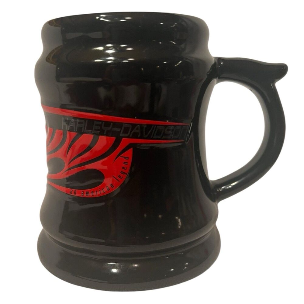 Harley Davidson Mug 14oz Ceramic Flame Graphic Y2K Biker Coffee Cup Vintage